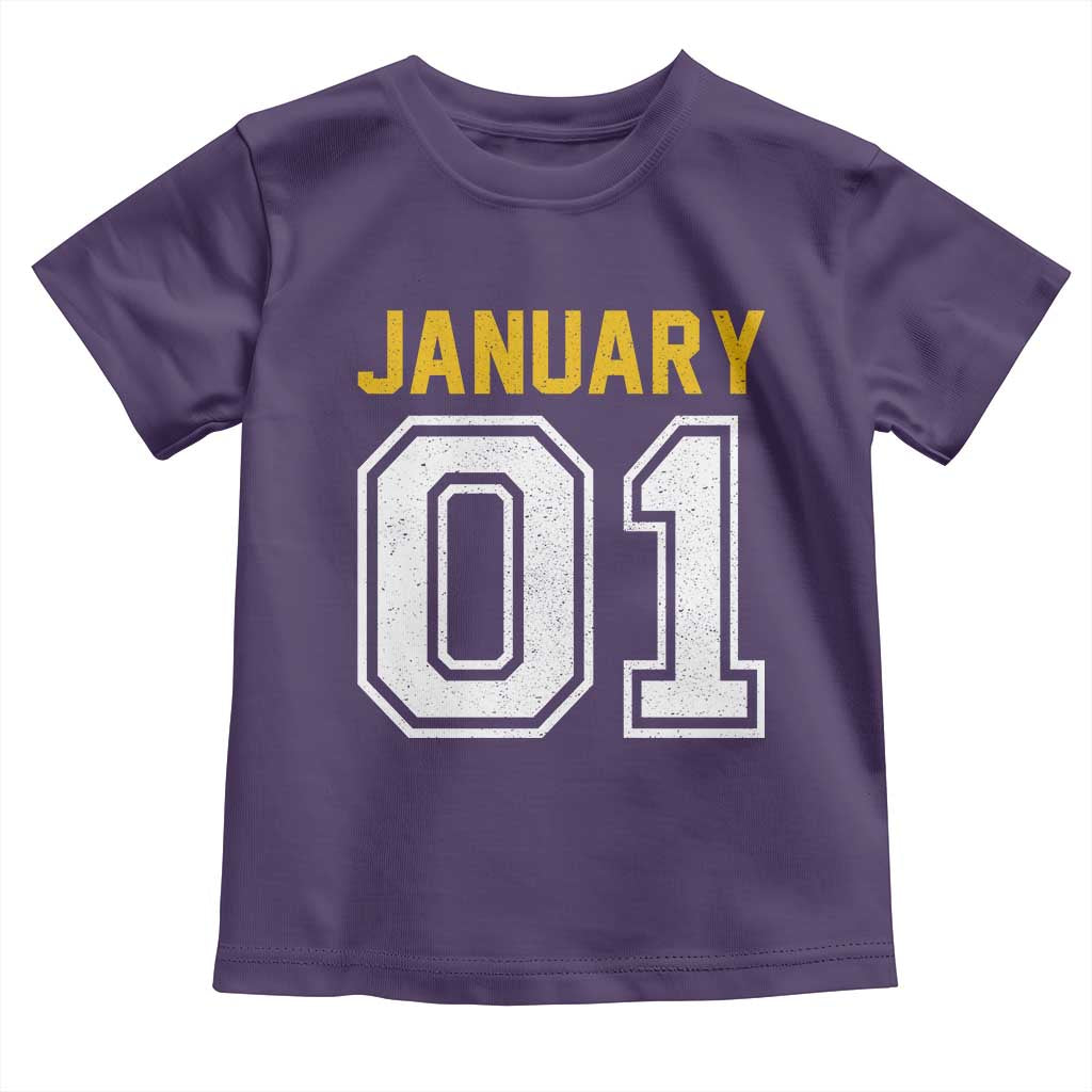 Funny January 01 New Years Eve Party Toddler T Shirt TS11 Purple Print Your Wear