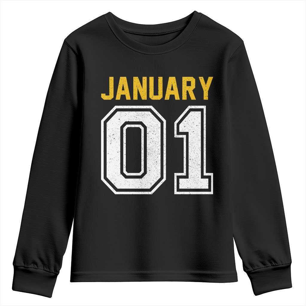 Funny January 01 New Years Eve Party Youth Sweatshirt TS11 Black Print Your Wear