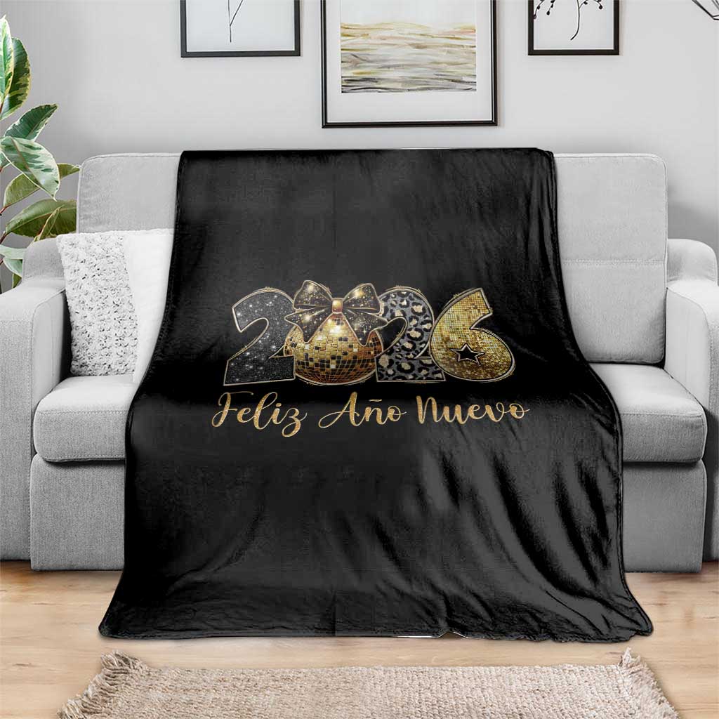 Spanish New Year 2026 Throw Blanket Feliz Ano Nuevo NYE Party Disco Ball TS11 Print Your Wear