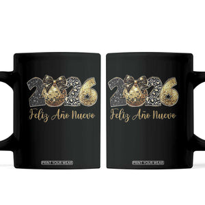 Spanish New Year 2026 Coffee Mug Feliz Ano Nuevo NYE Party Disco Ball TS11 Black Print Your Wear
