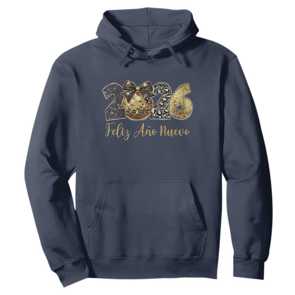 Spanish New Year 2026 Hoodie Feliz Ano Nuevo NYE Party Disco Ball TS11 Navy Print Your Wear