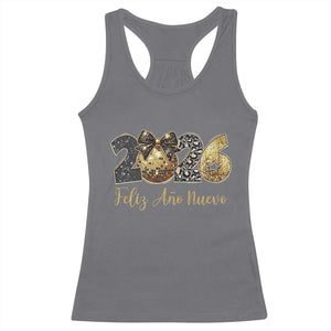 Spanish New Year 2026 Racerback Tank Top Feliz Ano Nuevo NYE Party Disco Ball TS11 Charcoal Print Your Wear