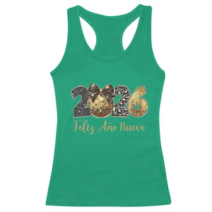 Spanish New Year 2026 Racerback Tank Top Feliz Ano Nuevo NYE Party Disco Ball TS11 Irish Green Print Your Wear