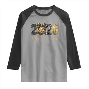 Spanish New Year 2026 Raglan Shirt Feliz Ano Nuevo NYE Party Disco Ball TS11 Sport Gray Black Print Your Wear