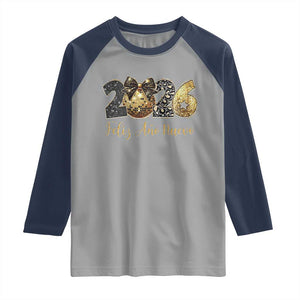 Spanish New Year 2026 Raglan Shirt Feliz Ano Nuevo NYE Party Disco Ball TS11 Sport Gray Navy Print Your Wear