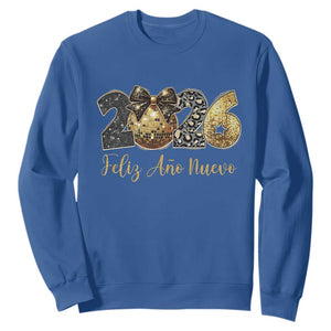 Spanish New Year 2026 Sweatshirt Feliz Ano Nuevo NYE Party Disco Ball TS11 Royal Blue Print Your Wear