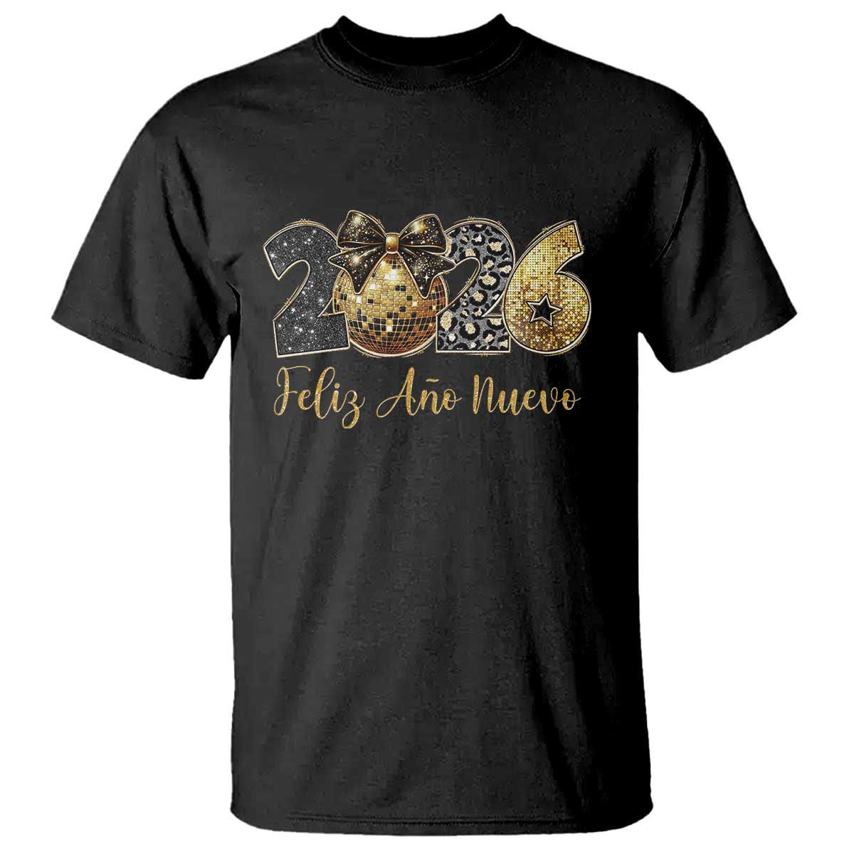 Spanish New Year 2026 T Shirt Feliz Ano Nuevo NYE Party Disco Ball TS11 Black Print Your Wear