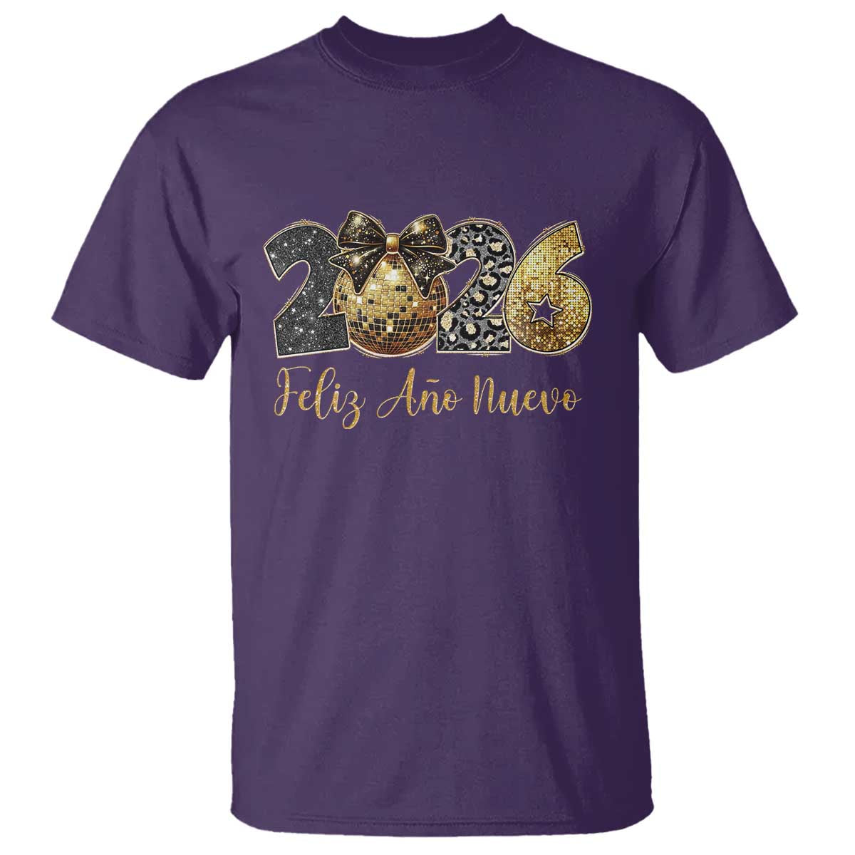 Spanish New Year 2026 T Shirt Feliz Ano Nuevo NYE Party Disco Ball TS11 Purple Print Your Wear