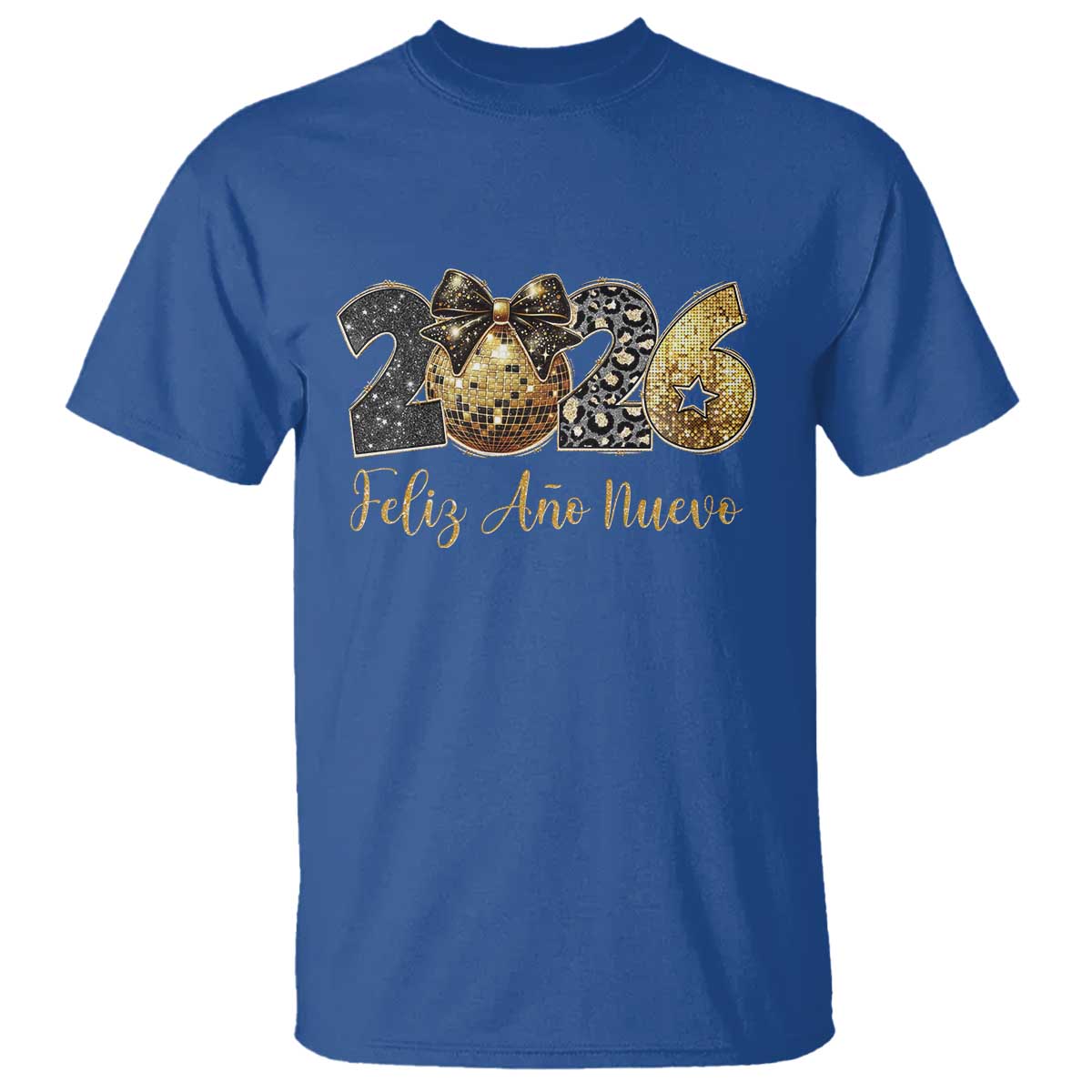 Spanish New Year 2026 T Shirt Feliz Ano Nuevo NYE Party Disco Ball TS11 Royal Blue Print Your Wear