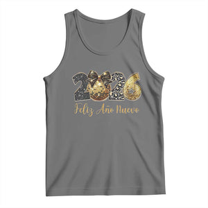 Spanish New Year 2026 Tank Top Feliz Ano Nuevo NYE Party Disco Ball TS11 Black Heather Print Your Wear