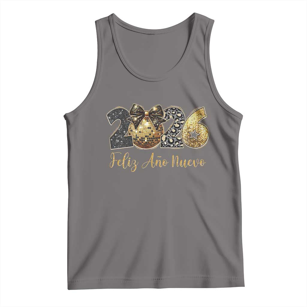 Spanish New Year 2026 Tank Top Feliz Ano Nuevo NYE Party Disco Ball TS11 Deep Heather Print Your Wear
