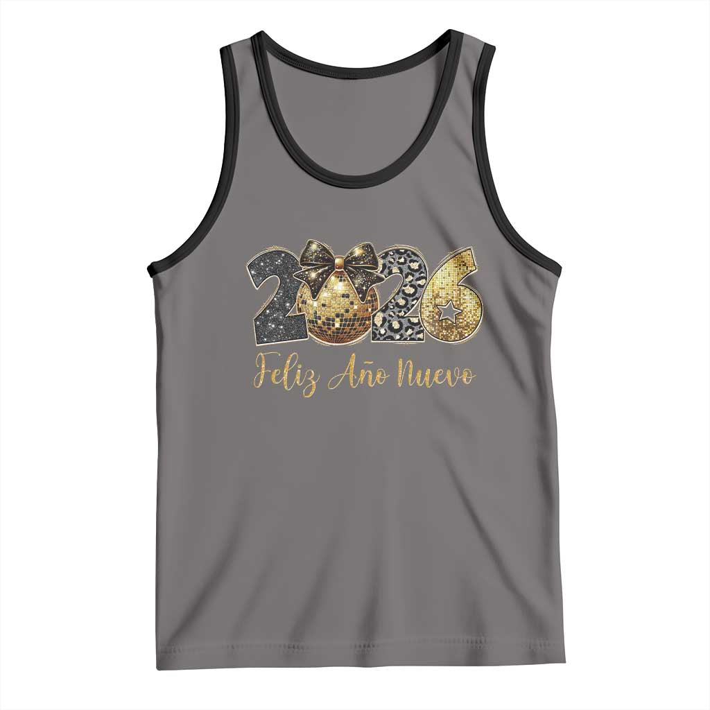 Spanish New Year 2026 Tank Top Feliz Ano Nuevo NYE Party Disco Ball TS11 Deep Heather Black Print Your Wear