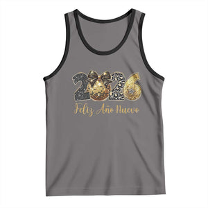 Spanish New Year 2026 Tank Top Feliz Ano Nuevo NYE Party Disco Ball TS11 Deep Heather Black Print Your Wear
