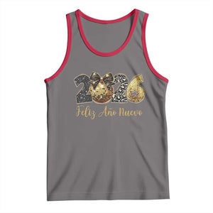 Spanish New Year 2026 Tank Top Feliz Ano Nuevo NYE Party Disco Ball TS11 Deep Heather Red Print Your Wear