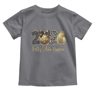 Spanish New Year 2026 Toddler T Shirt Feliz Ano Nuevo NYE Party Disco Ball TS11 Charcoal Print Your Wear