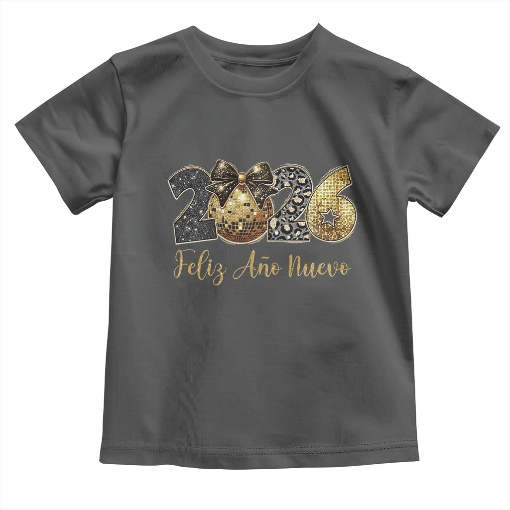 Spanish New Year 2026 Toddler T Shirt Feliz Ano Nuevo NYE Party Disco Ball TS11 Dark Heather Print Your Wear