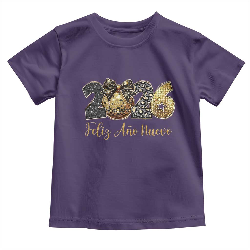 Spanish New Year 2026 Toddler T Shirt Feliz Ano Nuevo NYE Party Disco Ball TS11 Purple Print Your Wear