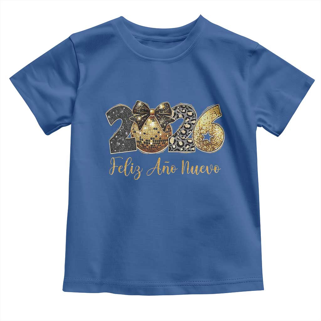 Spanish New Year 2026 Toddler T Shirt Feliz Ano Nuevo NYE Party Disco Ball TS11 Royal Blue Print Your Wear