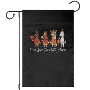 Funny Chinese New Year 2026 Garden Flag New Year Same Silly Horse TS11 Black Print Your Wear