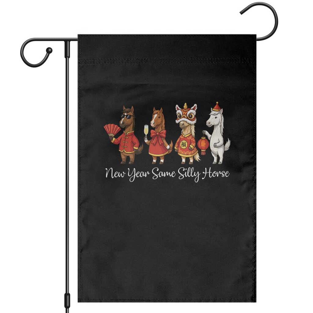 Funny Chinese New Year 2026 Garden Flag New Year Same Silly Horse TS11 Black Print Your Wear