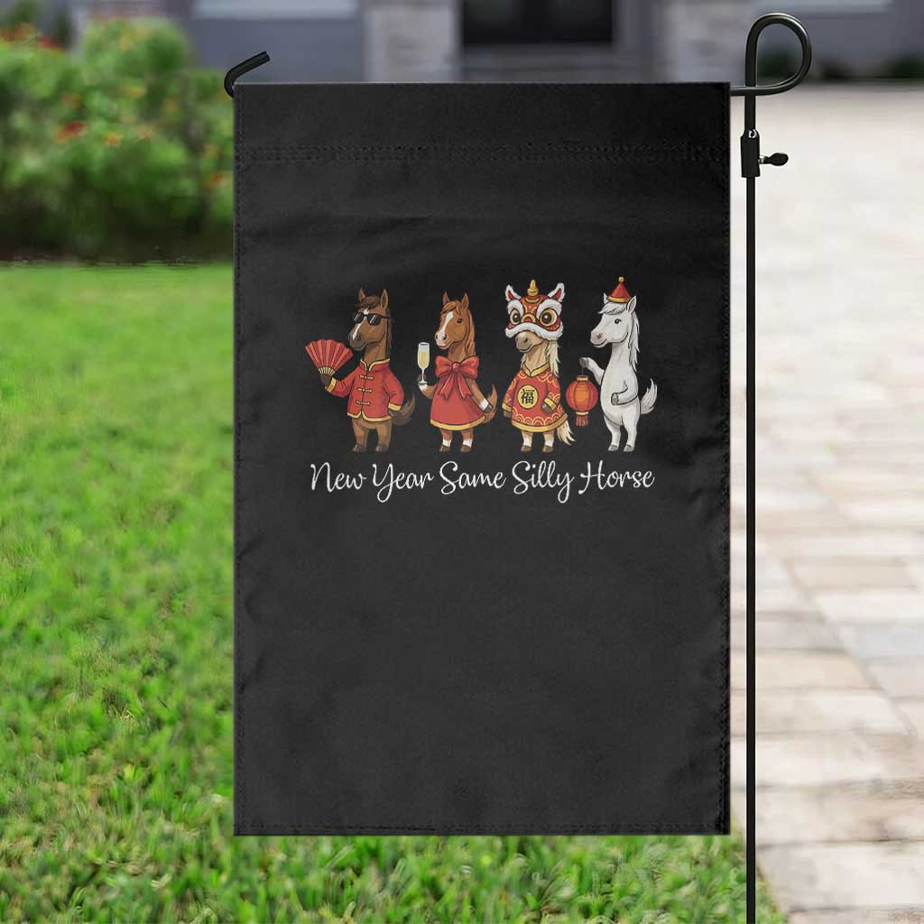 Funny Chinese New Year 2026 Garden Flag New Year Same Silly Horse TS11 Print Your Wear