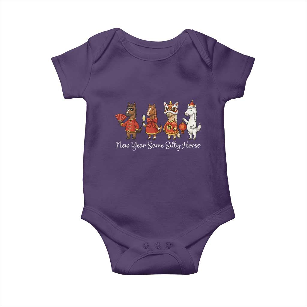 Funny Chinese New Year 2026 Baby Onesie New Year Same Silly Horse TS11 Purple Print Your Wear
