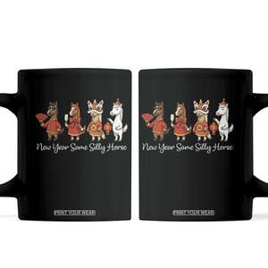 Funny Chinese New Year 2026 Coffee Mug New Year Same Silly Horse TS11 Black Print Your Wear