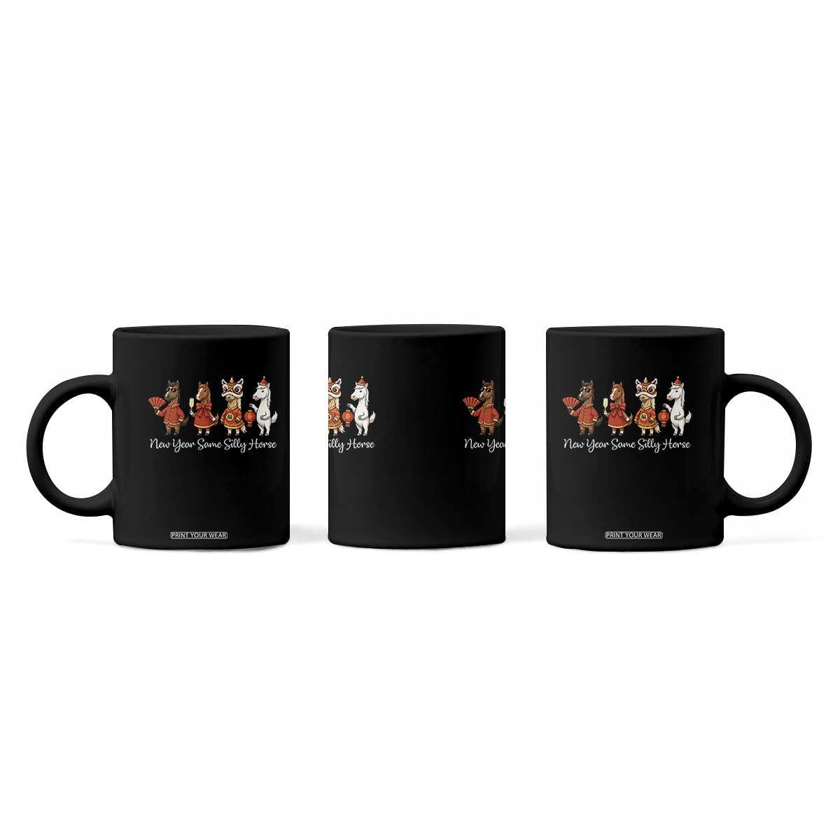 Funny Chinese New Year 2026 Coffee Mug New Year Same Silly Horse TS11 Print Your Wear