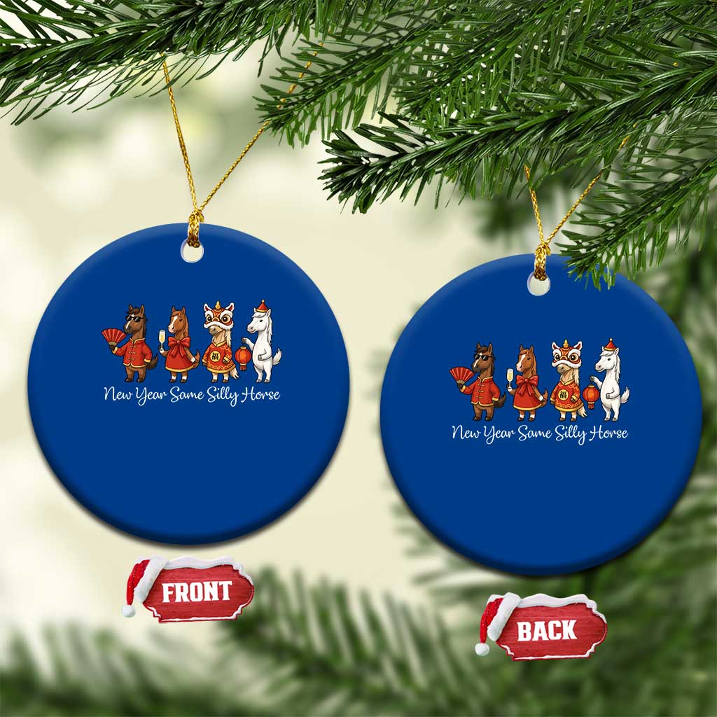 Funny Chinese New Year 2026 Ceramic Ornament New Year Same Silly Horse TS11 1pc Blue Print Your Wear