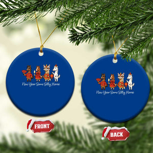 Funny Chinese New Year 2026 Ceramic Ornament New Year Same Silly Horse TS11 1pc Blue Print Your Wear
