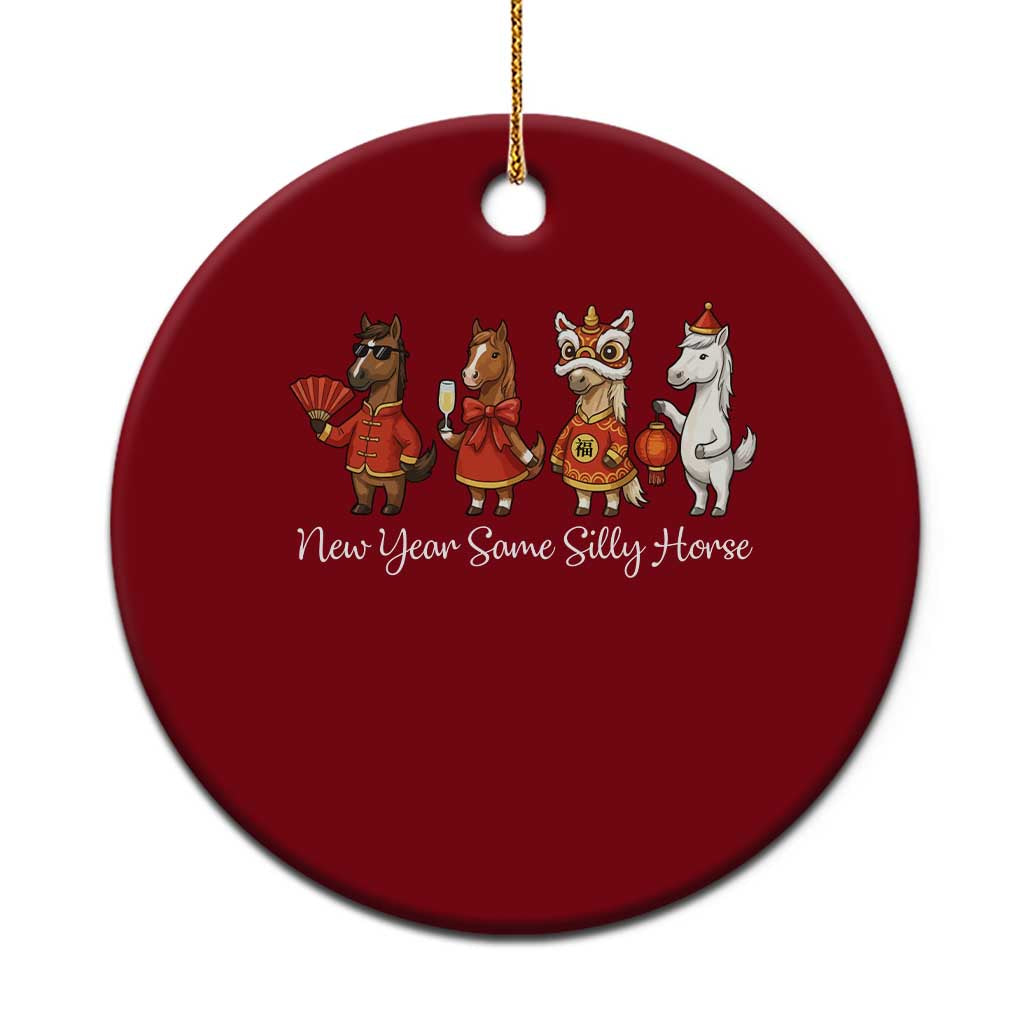 Funny Chinese New Year 2026 Ceramic Ornament New Year Same Silly Horse TS11 1pc Red Print Your Wear