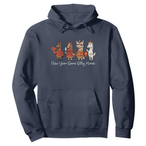 Funny Chinese New Year 2026 Hoodie New Year Same Silly Horse TS11 Navy Print Your Wear