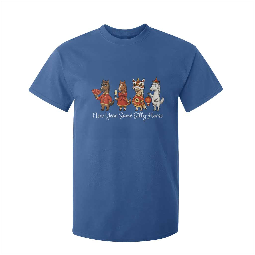 Funny Chinese New Year 2026 T Shirt For Kid New Year Same Silly Horse TS11 Royal Blue Print Your Wear