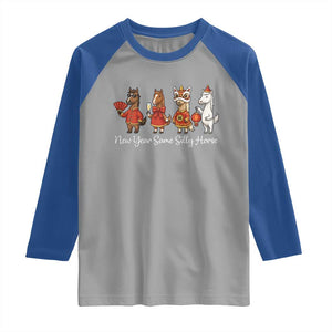Funny Chinese New Year 2026 Raglan Shirt New Year Same Silly Horse TS11 Sport Gray Royal Print Your Wear