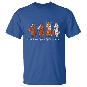 Funny Chinese New Year 2026 T Shirt New Year Same Silly Horse TS11 Royal Blue Print Your Wear