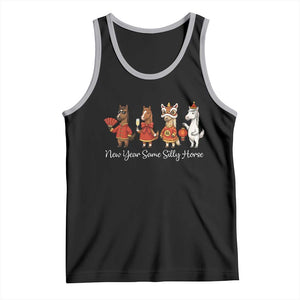 Funny Chinese New Year 2026 Tank Top New Year Same Silly Horse TS11 Black Athletic Heather Print Your Wear