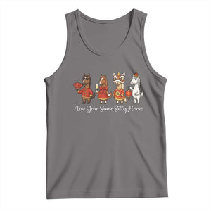 Funny Chinese New Year 2026 Tank Top New Year Same Silly Horse TS11 Deep Heather Print Your Wear