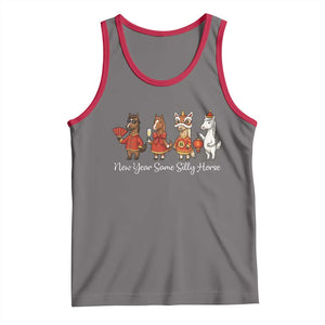 Funny Chinese New Year 2026 Tank Top New Year Same Silly Horse TS11 Deep Heather Red Print Your Wear