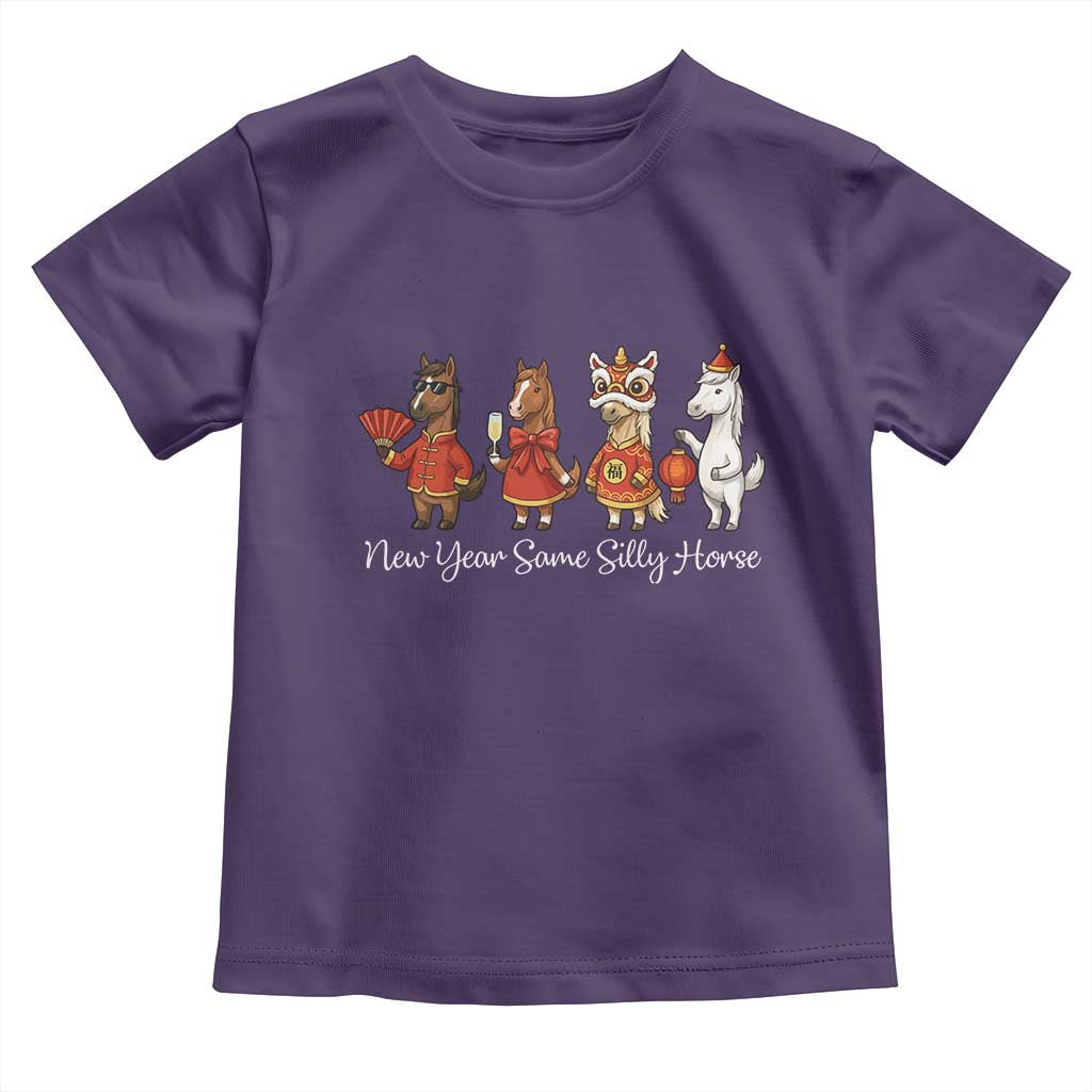 Funny Chinese New Year 2026 Toddler T Shirt New Year Same Silly Horse TS11 Purple Print Your Wear