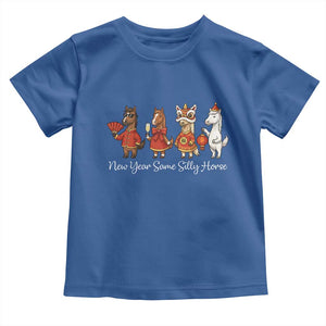 Funny Chinese New Year 2026 Toddler T Shirt New Year Same Silly Horse TS11 Royal Blue Print Your Wear