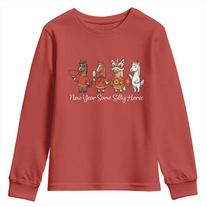 Funny Chinese New Year 2026 Youth Sweatshirt New Year Same Silly Horse TS11 Red Print Your Wear