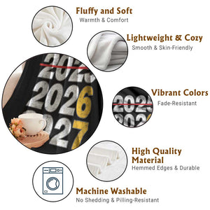 Funny 67 New Year Throw Blanket Happy New Year 2026 2027 Six Seven Meme TS11 Print Your Wear