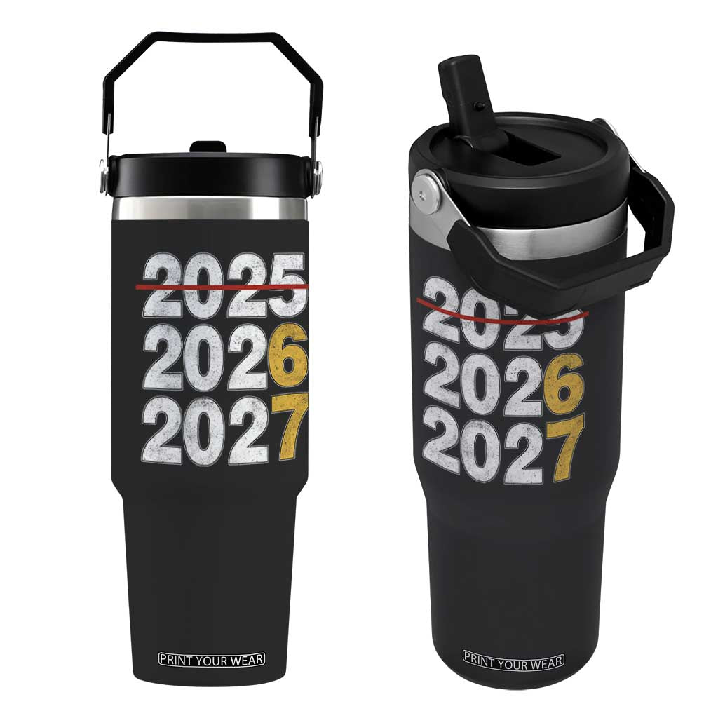 Funny 67 New Year Flip Straw Tumbler Happy New Year 2026 2027 Six Seven Meme TS11 One Size: 30 oz Black Print Your Wear