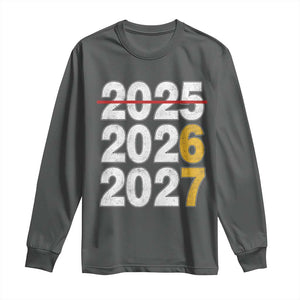 Funny 67 New Year Long Sleeve Shirt Happy New Year 2026 2027 Six Seven Meme TS11 Dark Heather Print Your Wear