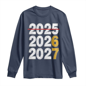 Funny 67 New Year Long Sleeve Shirt Happy New Year 2026 2027 Six Seven Meme TS11 Navy Print Your Wear