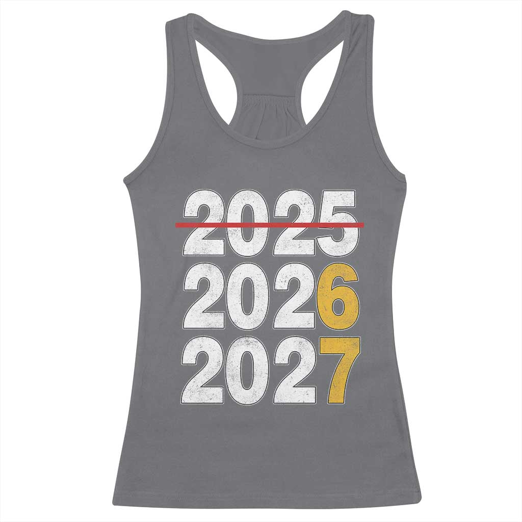 Funny 67 New Year Racerback Tank Top Happy New Year 2026 2027 Six Seven Meme TS11 Charcoal Print Your Wear