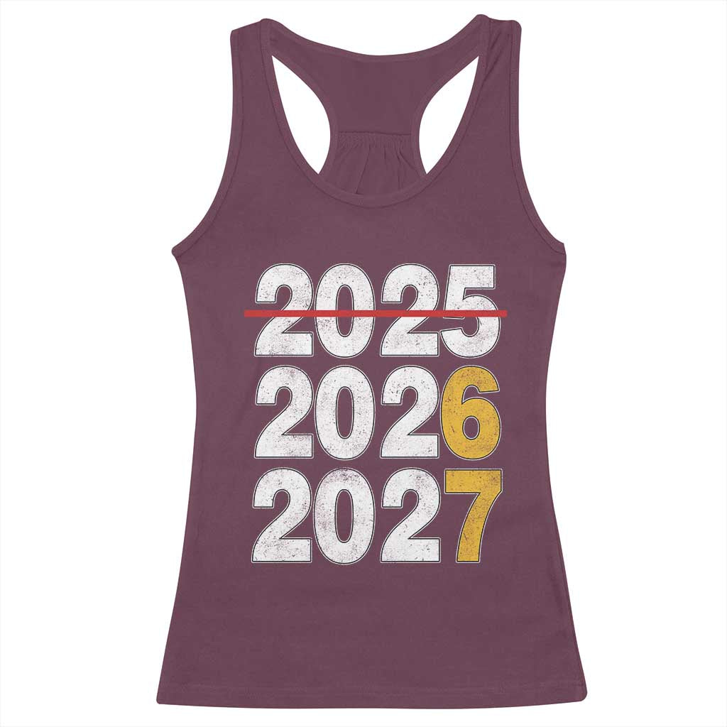 Funny 67 New Year Racerback Tank Top Happy New Year 2026 2027 Six Seven Meme TS11 Maroon Print Your Wear