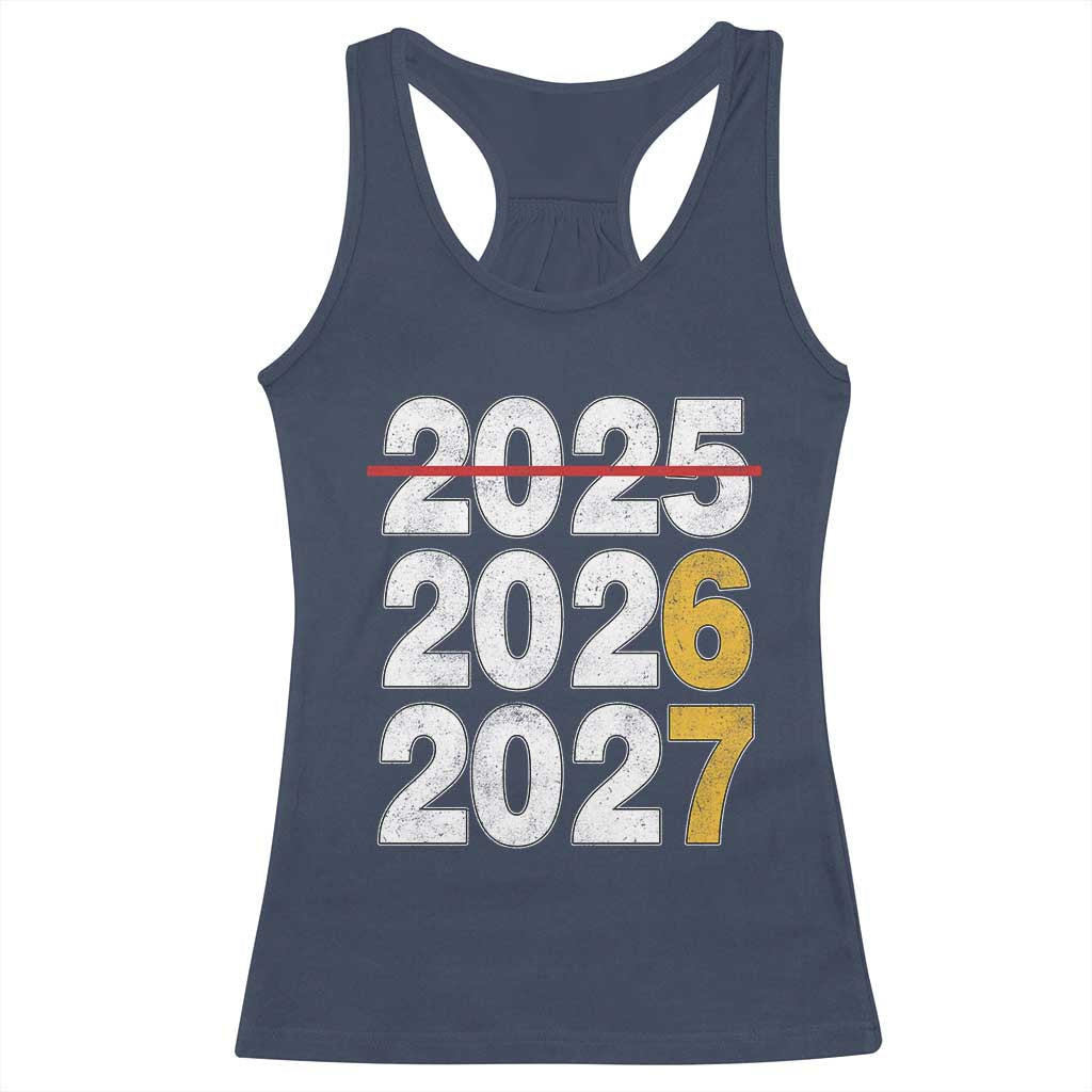 Funny 67 New Year Racerback Tank Top Happy New Year 2026 2027 Six Seven Meme TS11 Navy Print Your Wear