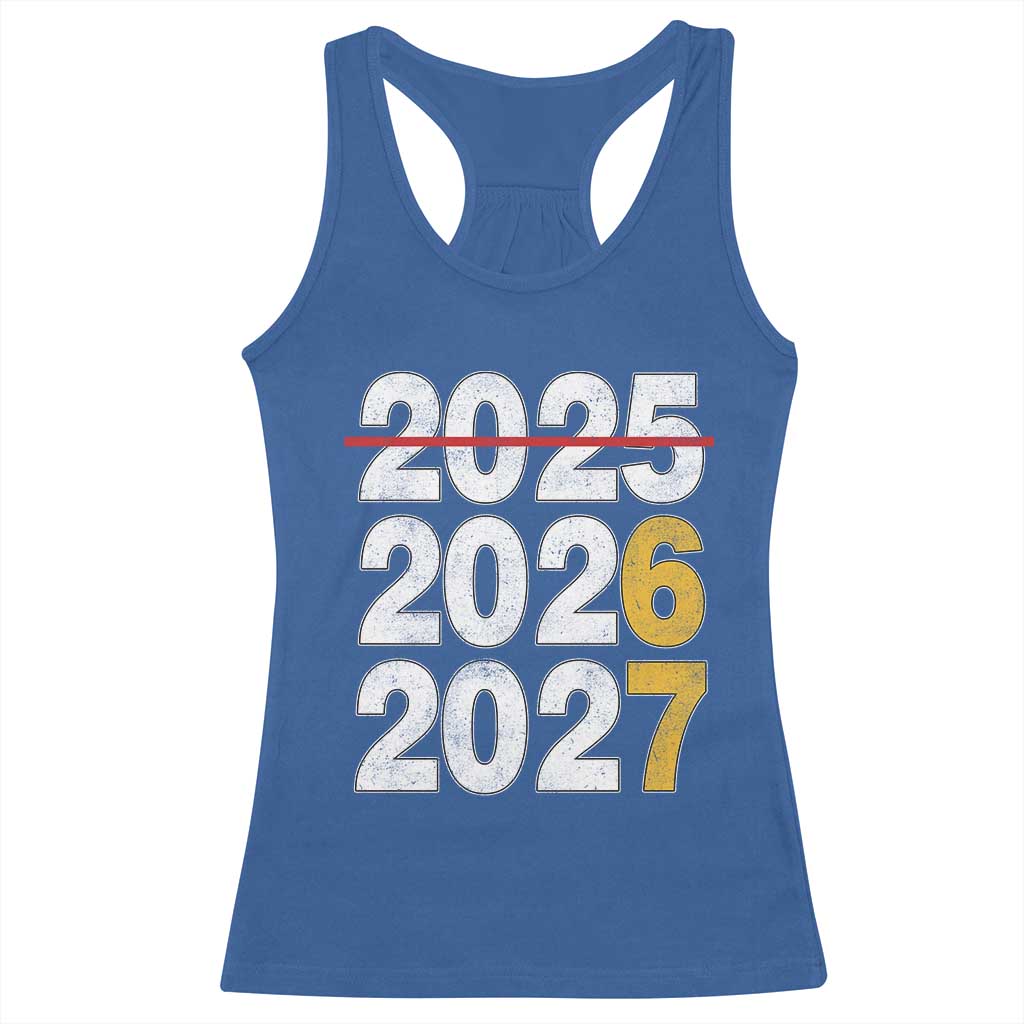 Funny 67 New Year Racerback Tank Top Happy New Year 2026 2027 Six Seven Meme TS11 Royal Blue Print Your Wear
