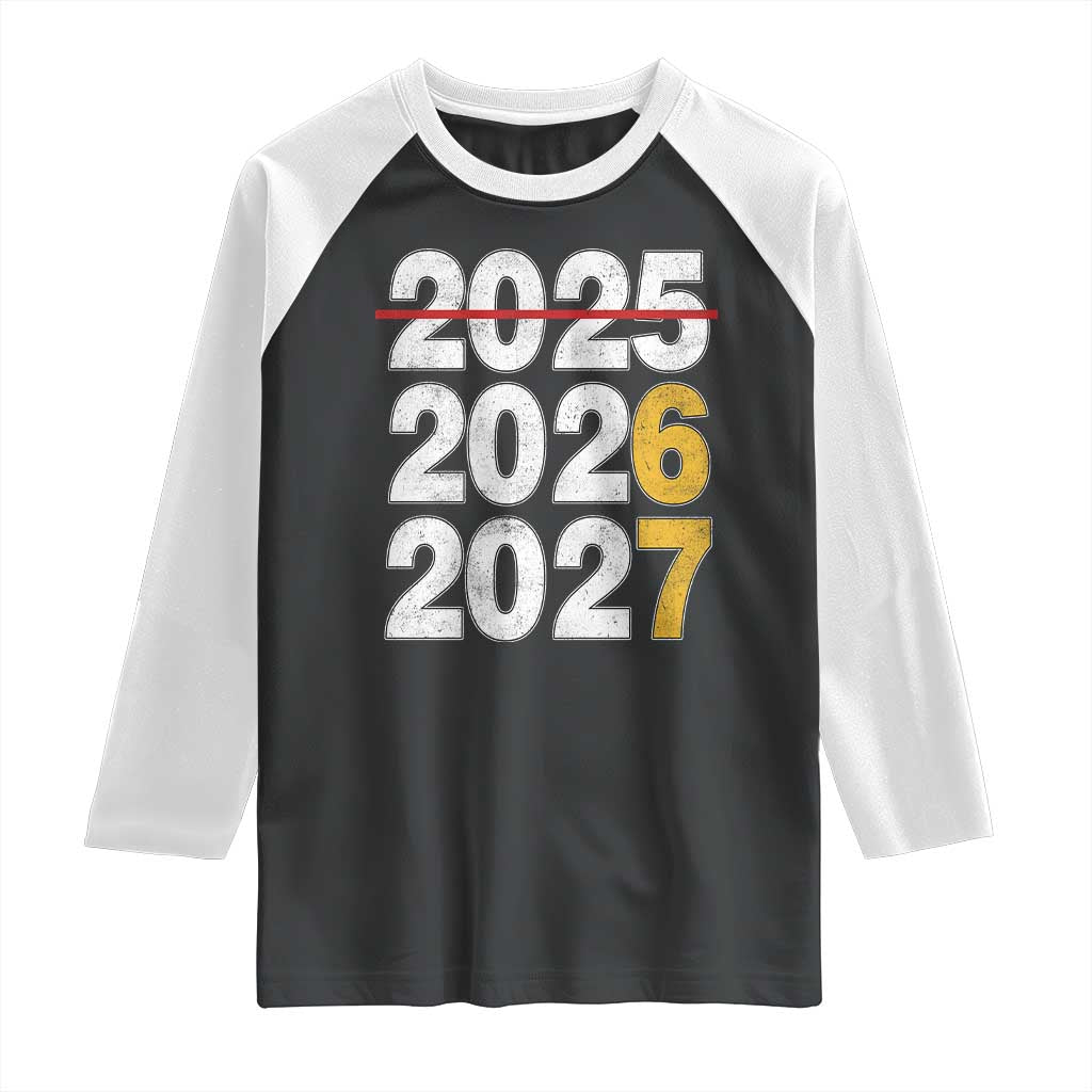 Funny 67 New Year Raglan Shirt Happy New Year 2026 2027 Six Seven Meme TS11 Black White Print Your Wear